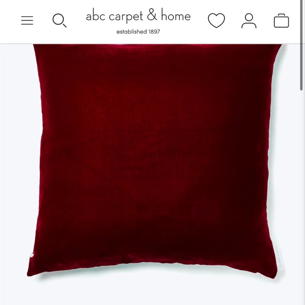 10x10 ABC Home Velvet Pillow Cases | Raspberry Color | 2 Pillow Covers Available